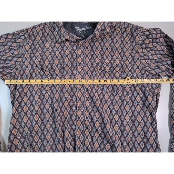 Wrangler Retro Men's Premium Indigo Snap Denim Long Sleeve Western Shirt Sz XXL - Picture 10 of 11